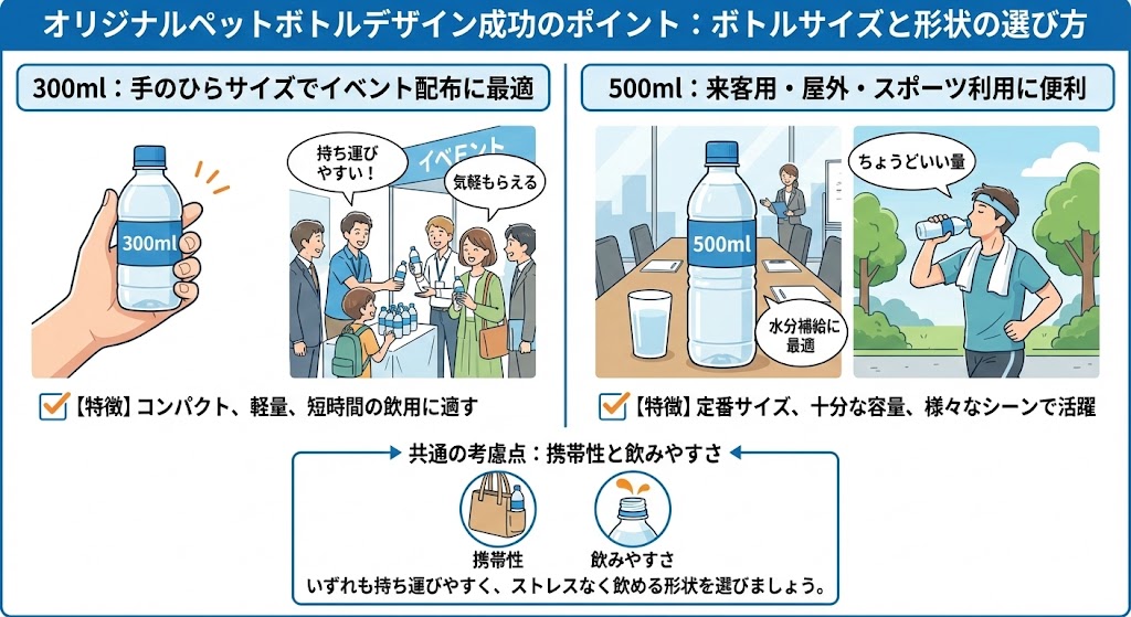 ボトルサイズと形状の選び方
