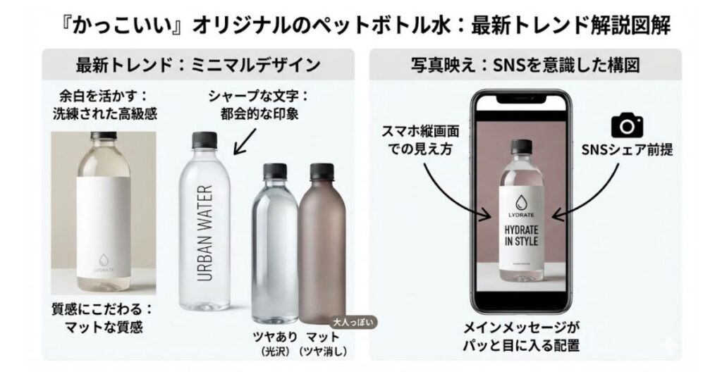 かっこいいオリジナルボトル水の図